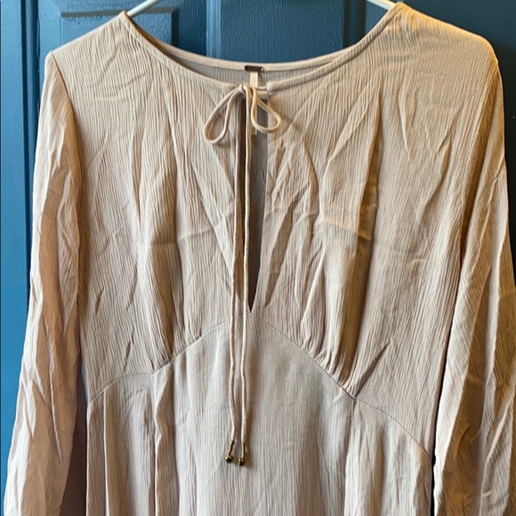Free People beige  long sleeve boho maxi dress - Picture 2 of 7